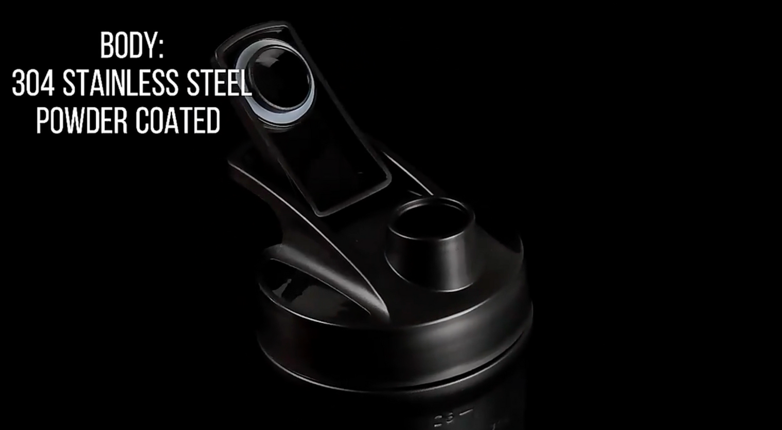 Black | Black Swolverine Stainless Steel Protein Shaker