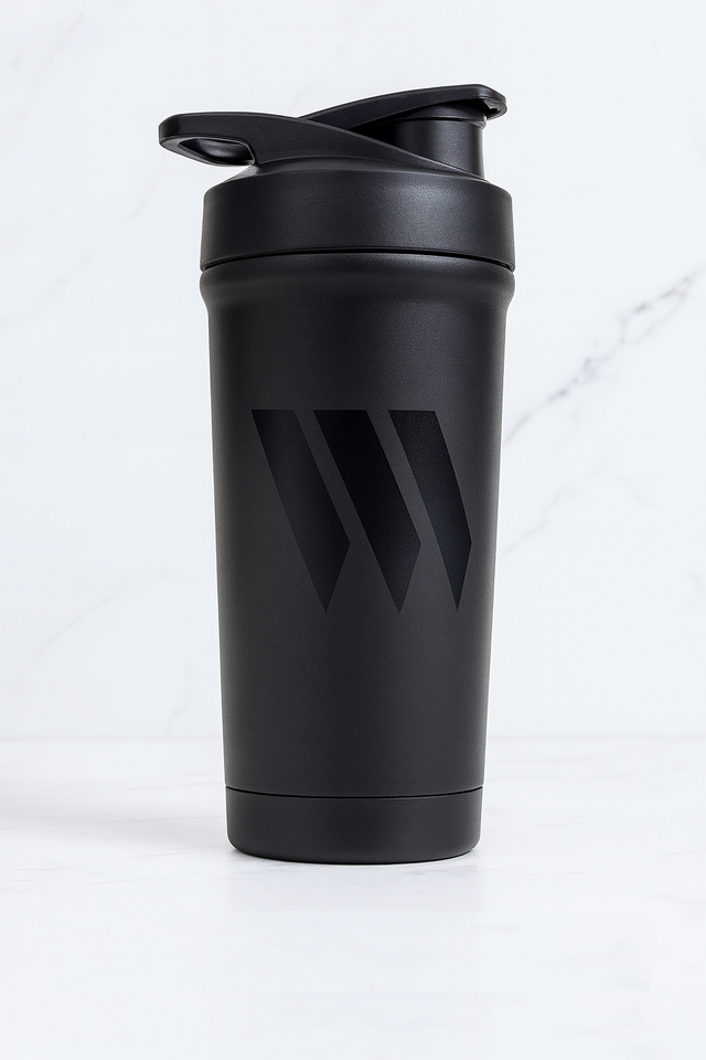 Black | Black Swolverine Stainless Steel Protein Shaker
