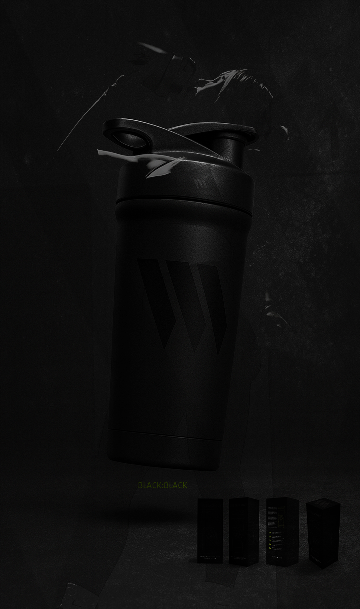 Black | Black Swolverine Stainless Steel Protein Shaker