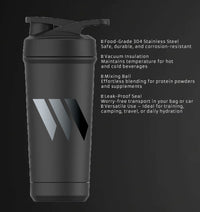 Black: Black Swolverine Stainless Steel Shaker